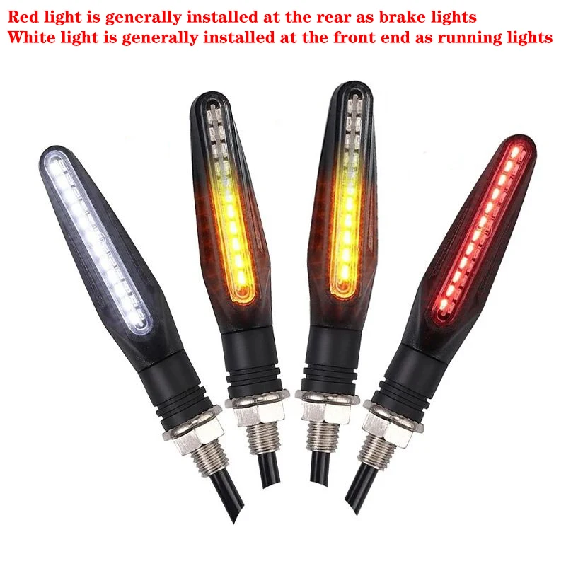 Richtingaanwijzers voor motorfietsen 12V LED multifunctionele waterdichte motorfiets knipperlichten met looplicht en remlichtaccessoires