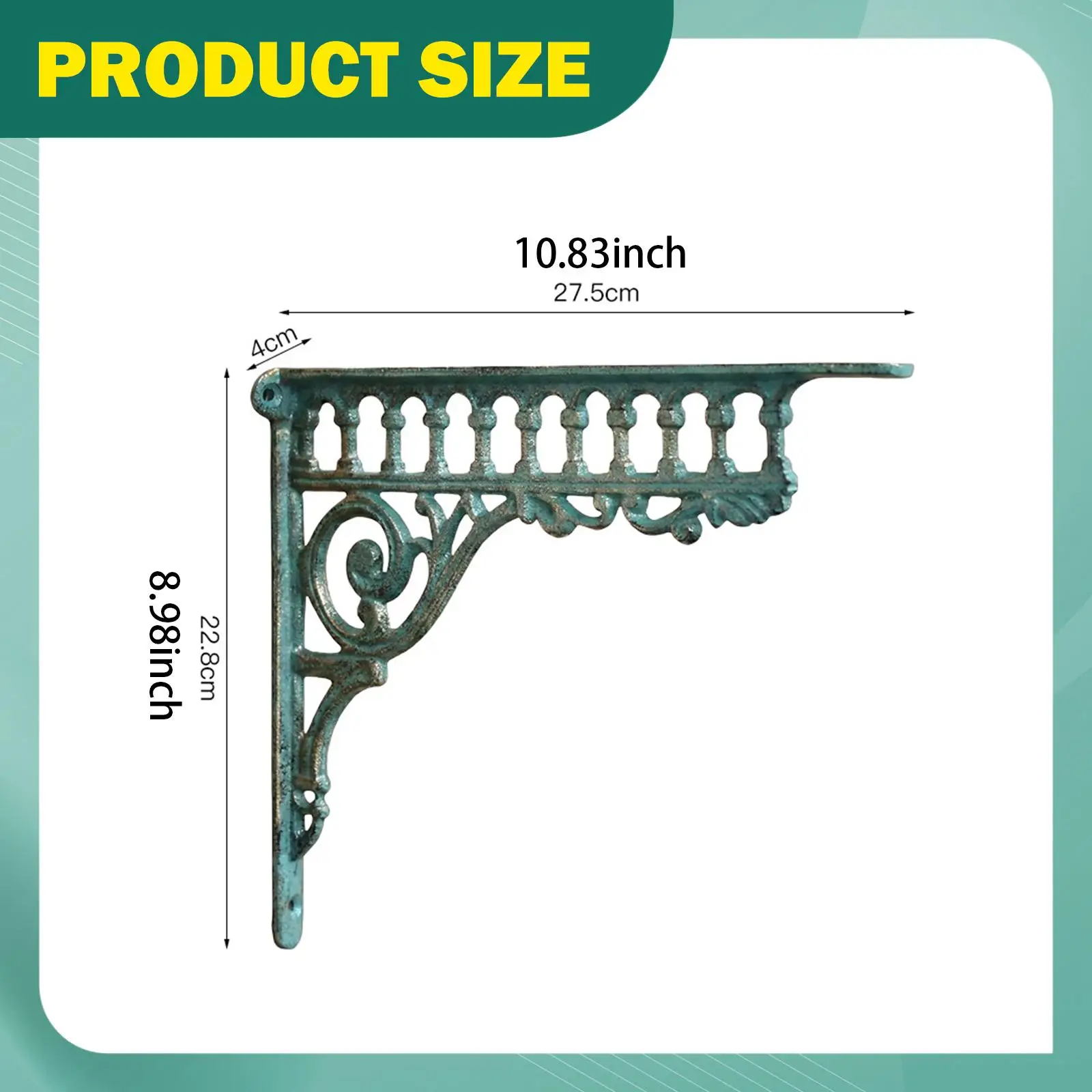 Iron Wall Mount Shelf Bracket Decor Roman Column Simple Space Saving Sturdy Support Corner Bracket for Yard Bookshelf Garden