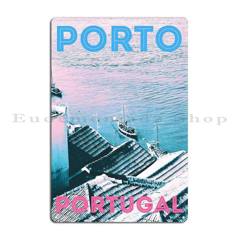 Atlantic Ocean In Porto Portugal Metal Signs Retro Printing Sign Party Decoration Tin Sign Poster