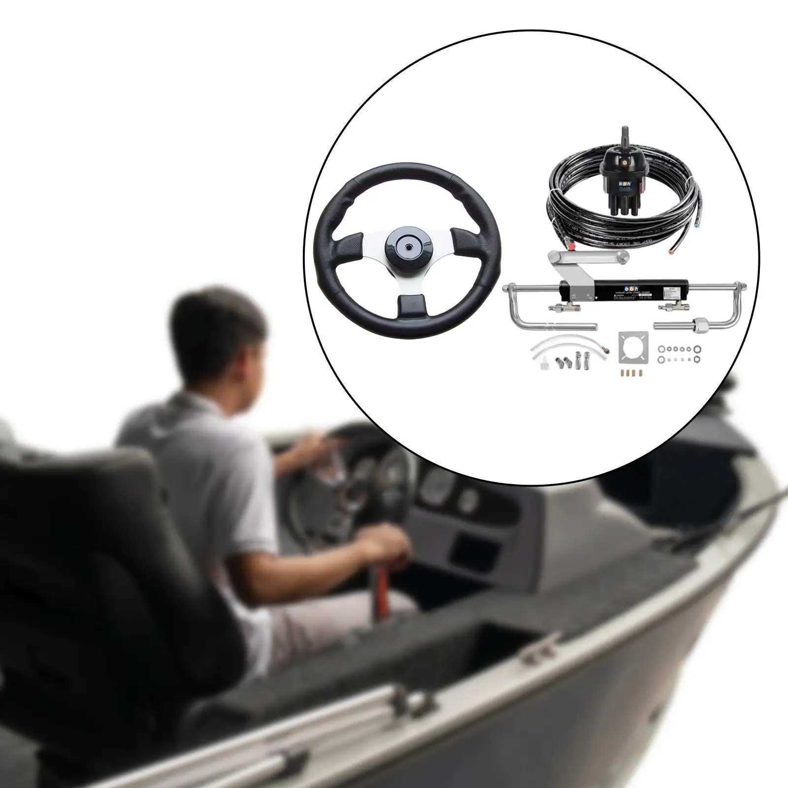 

Boat Hydraulic Steering System Premium Alloy Outboard Steering Pump Kit for Yamaha Outboard Engine Accessories
