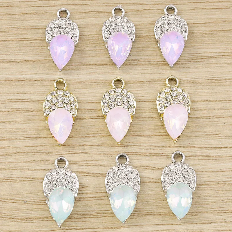 Tusember 10 قطعة 10*21 مللي متر كامل كريستال قطرات الماء دلايات المعلقات ل اليدوية قلادة أقراط صنع المجوهرات اكسسوارات