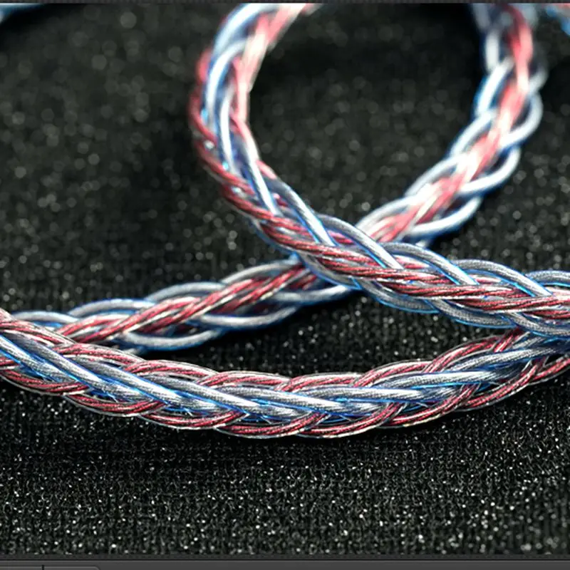 XINHS S16 8-core 7N earphone hibrida tembaga kristal tunggal murni kabel HIFI