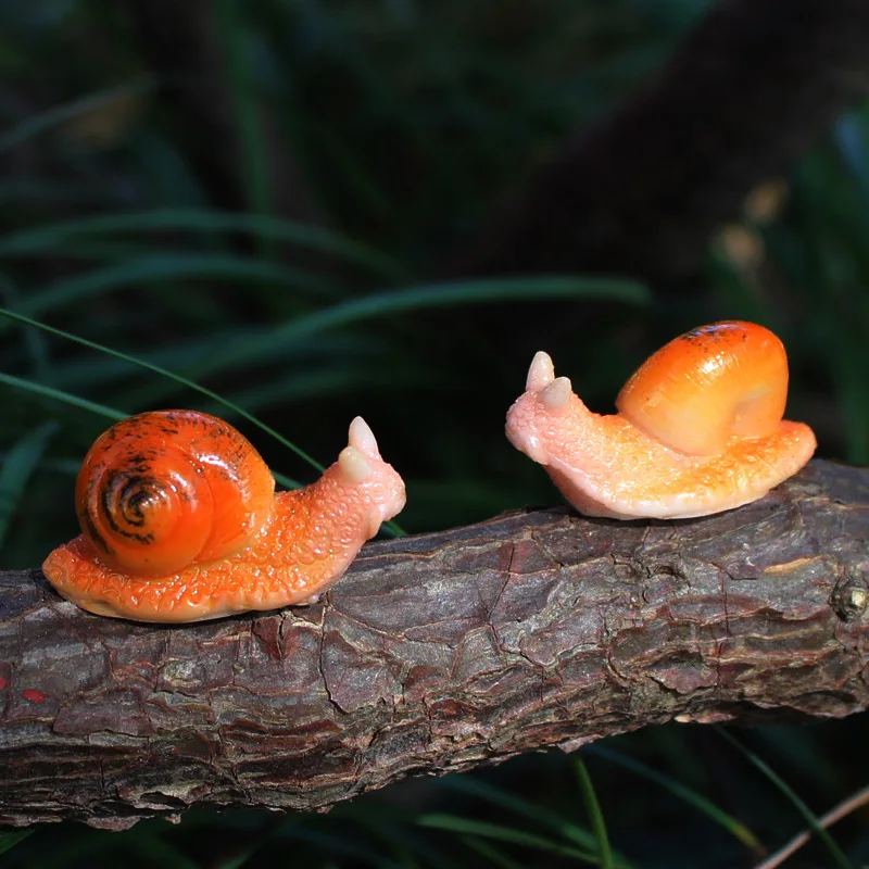 1 Pair Cute Miniatures Snail Micro Fairy Figurines Garden Decor Ornaments For Home Decoration Mini Funny Animal Craft