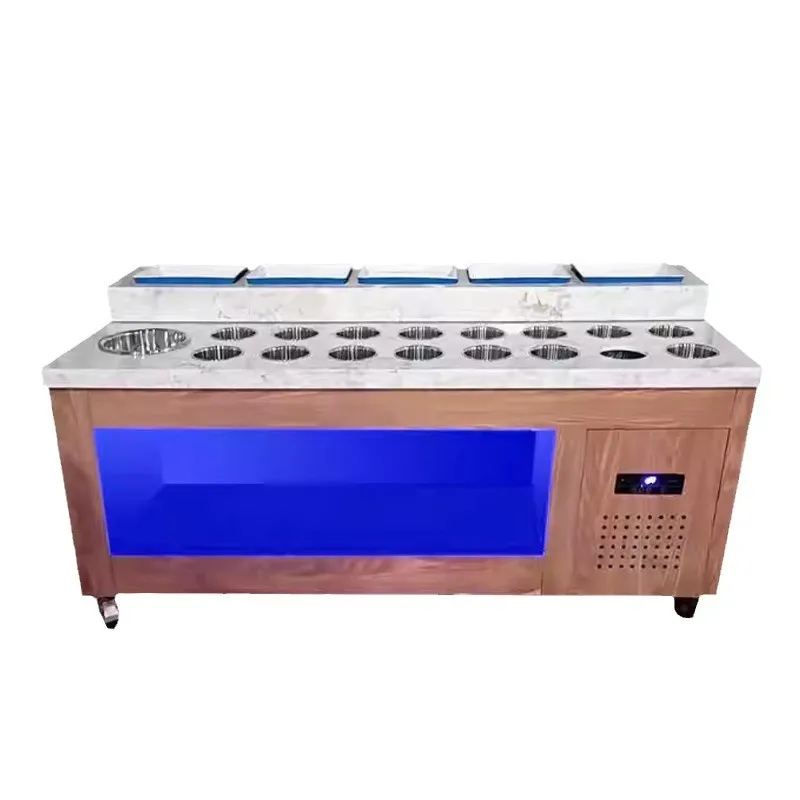 Hot pot restaurant seasoning table, self-service small ingredients dipping table, commercial dining cabinet, skewers of fragrant