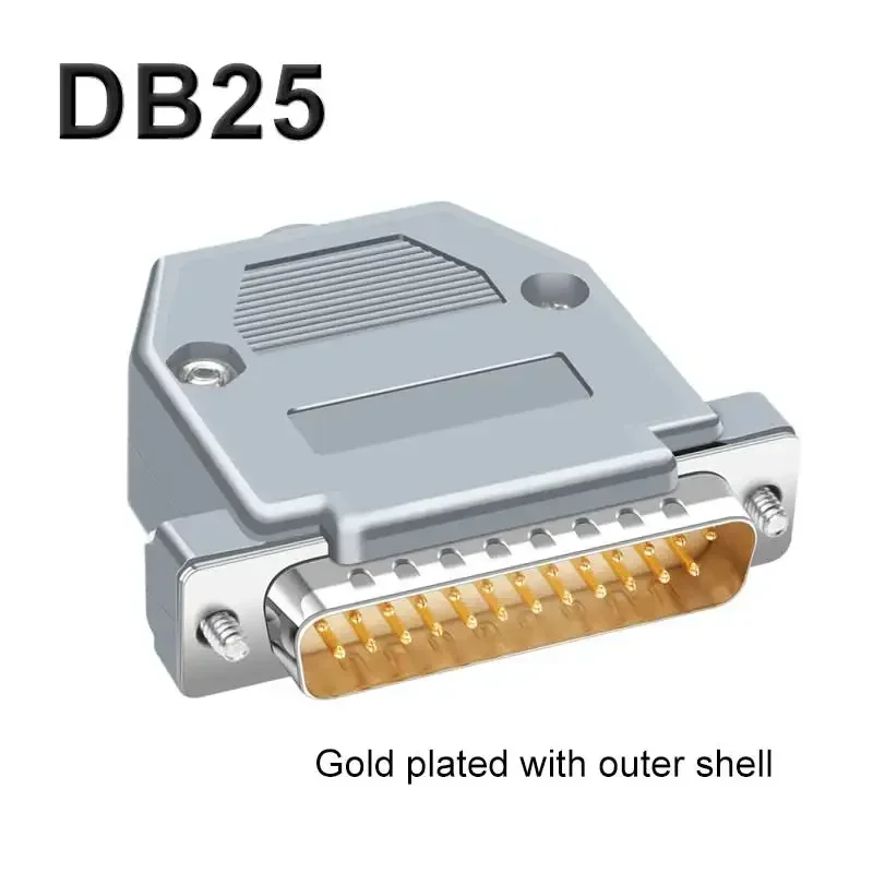 DB25 Soldering Connector Plug Two-row DB 25 Pin Gold-plating Male Female Plug Industrial Grade Welding 25-pin Connector Adapter