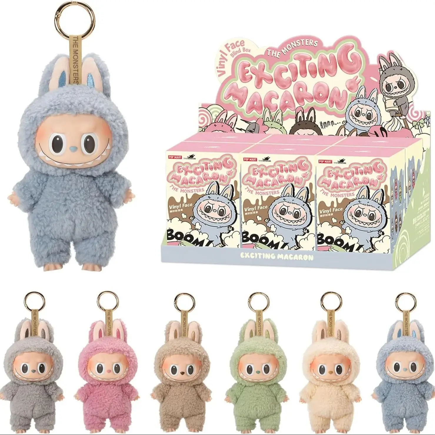POP MART LABUBU Blind Box THE MONSTERS Ekscytująca Tajemnicza Skrzynka Macaron Kawaii Figurki Anime Zabawki Antystresowe Pluszowe Zawieszki Prezent — 2