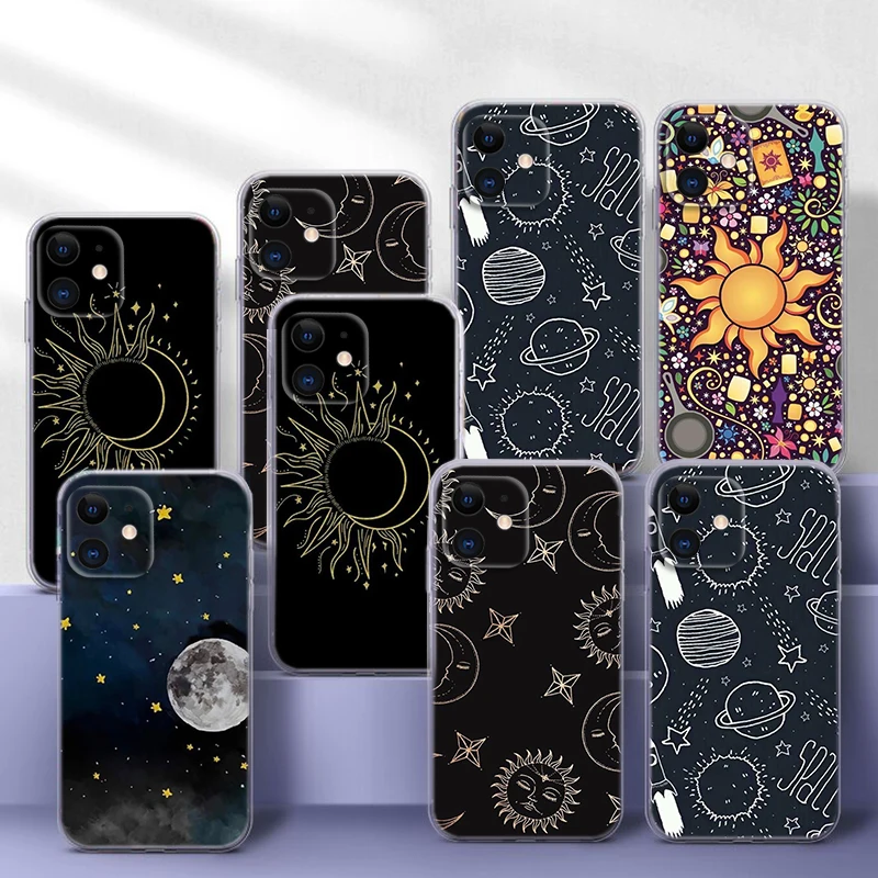 139U Sun and starry sky Soft Case for Moto G4 Plus G41 G5 Plus G50 G51 G5S G6 Play G60 G7 Power G71 G5 G9