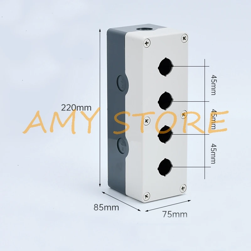 1Pc 22mm 1/2/3/4 Hole ABS Plastic Thicken Heighten PushButton Switch Box IP67 Waterproof Control Distribution Box Case