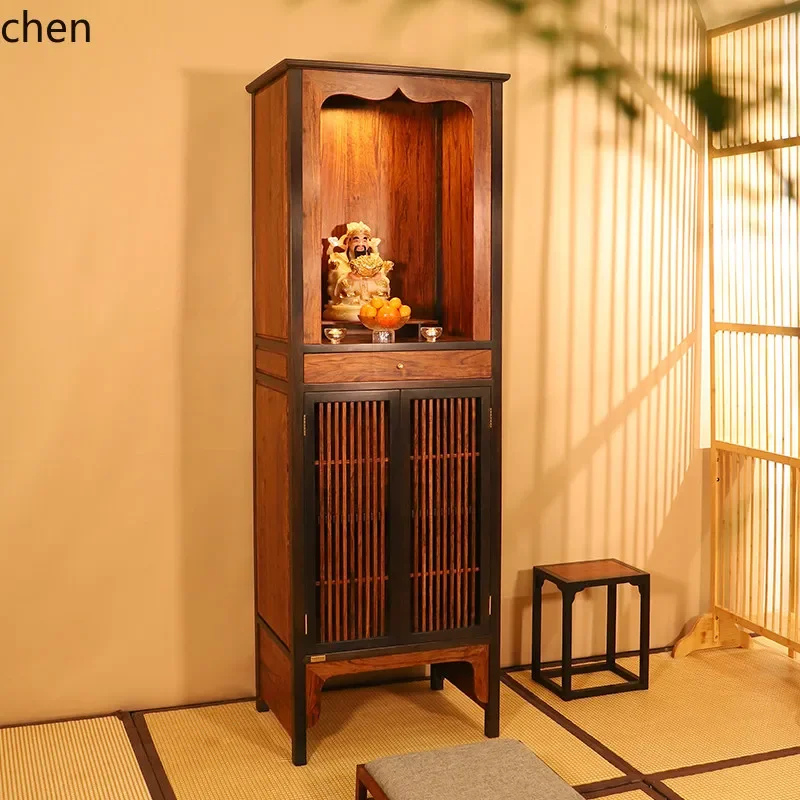 v1  solid wood vertical cabinet buddhist niche offering table altar guanyin worship table god of wealth for home buddhist