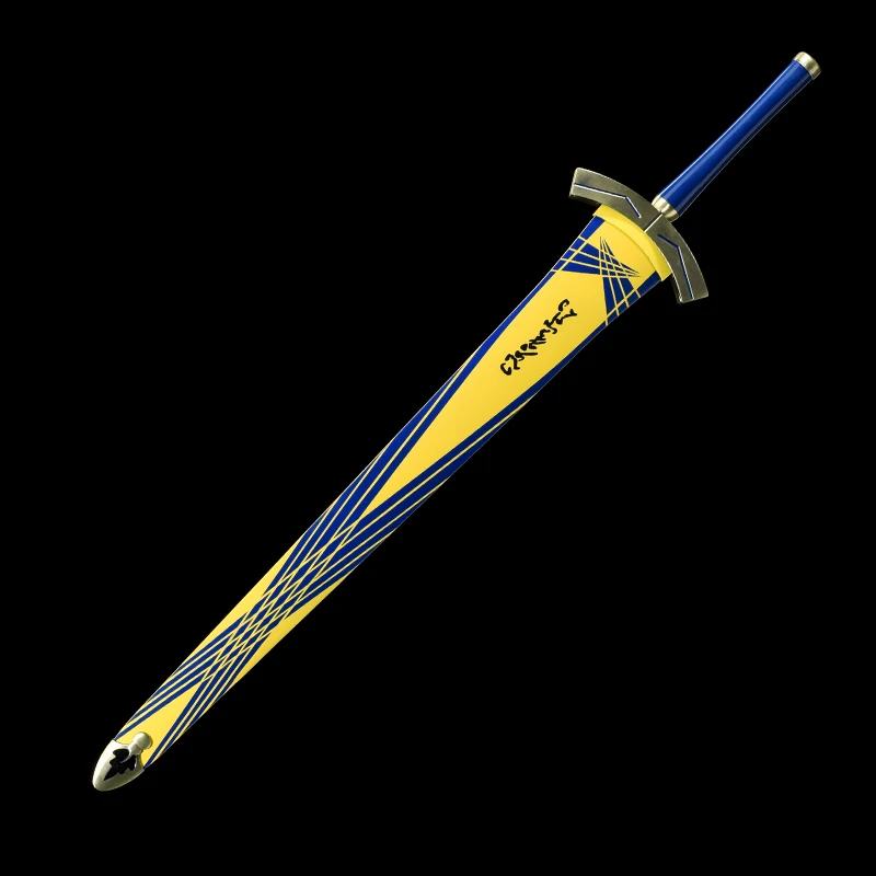Cosplay Prop For Fate/Stay Night Saber Excalibur Real Carbon Steel Sword  With Gold Wooden Scabbard Home Decoration Swords Blunt