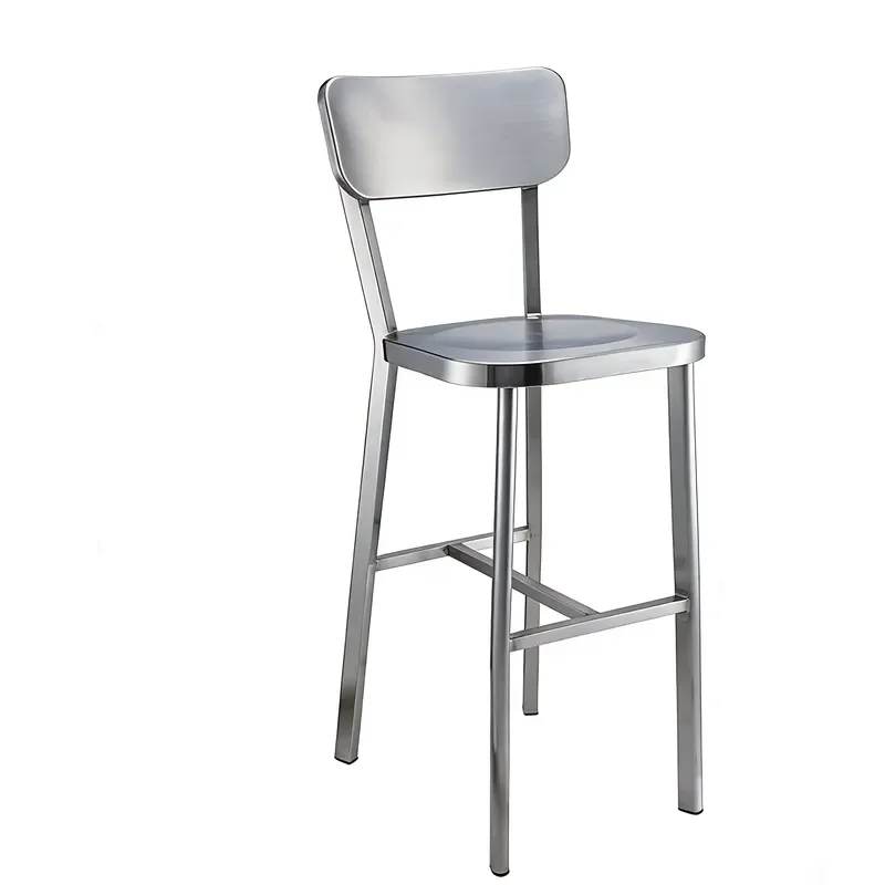 Modern Style Stainless Steel High Bar Chair for Assembleable Backrest for Restaurants Bars Hotels Hospital