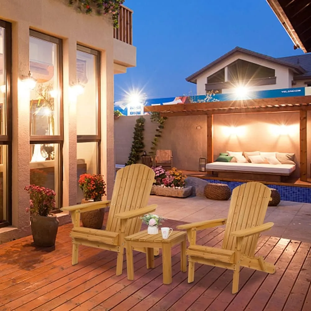 Vingli Outdoor Folding Adirondack Chairs Set of 2, All-Weather Resistant, Patio Lounge Chairs with Fir Pit Compatibility