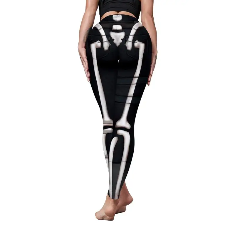 Nadanbao Leggings mit Spinnennetz-Skelett-Print, Halloween-Party, Damenhose, Sommerhose mit mittlerer Taille, weibliche Fitness-Sportstrumpfhose – Detail 27
