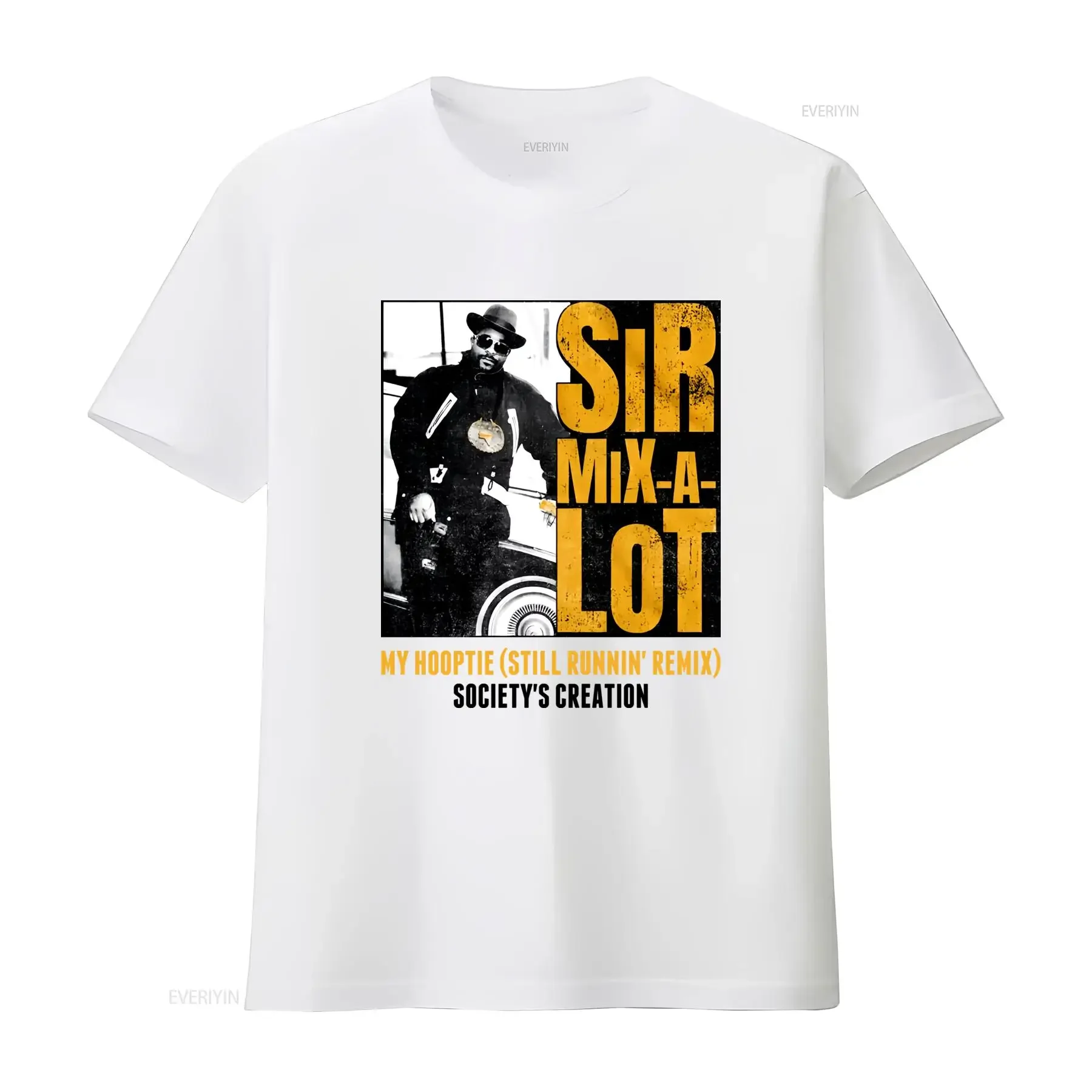 Vintage Old School Hip Hop Sir Mix A Lot Rapper Print Streetwear Casual T Shirt vintage Washed Stylish graphic Soft Breathable