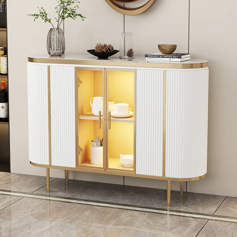 slab dining side cabinet, simple restaurant tea cup placement locker storage cupboard foyer entrance side cabinet