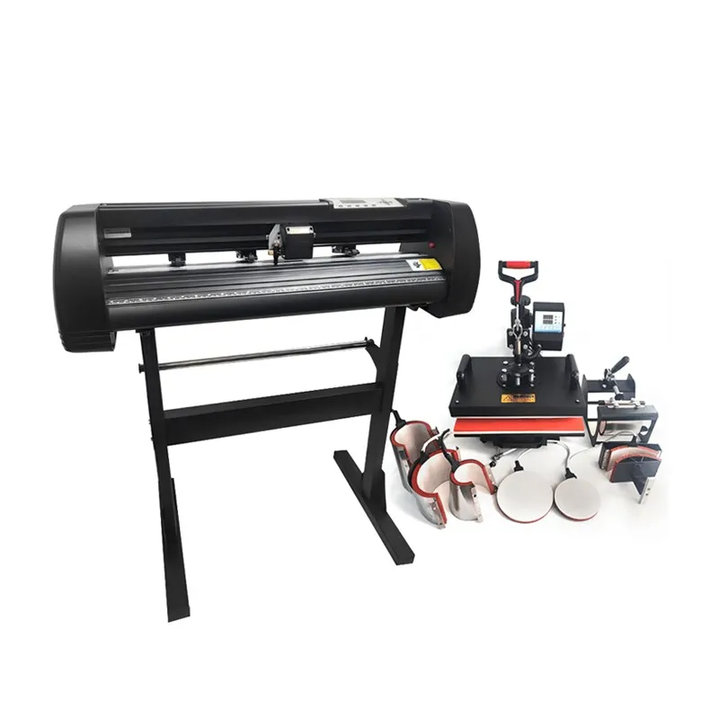 آلة قطع الراسمة الفينيل 720 مم 25 بوصة وآلة طباعة التي شيرت 8 في 1 آلة الضغط الحراري #4