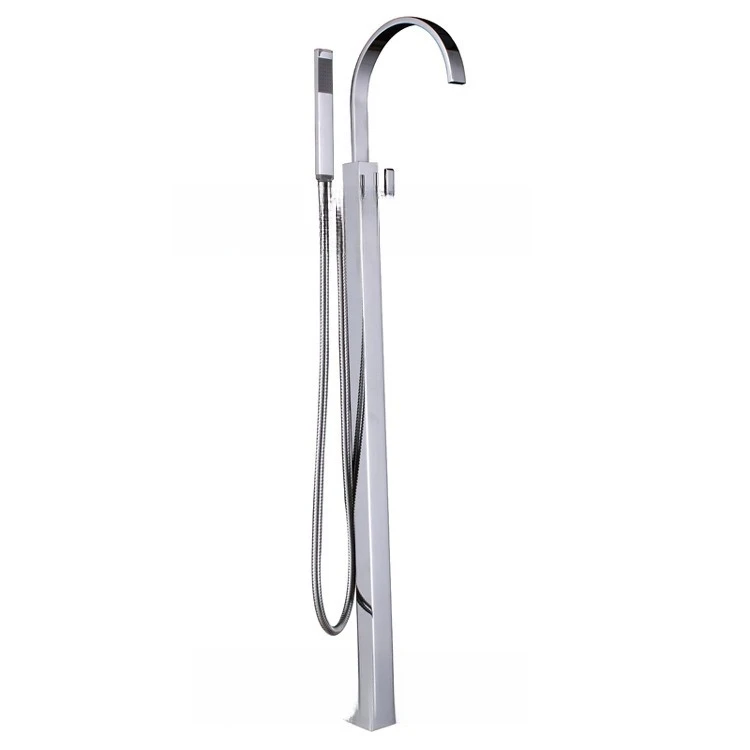 

All copper, hot and cold, single handle, double control, floor, bathtub, faucet.