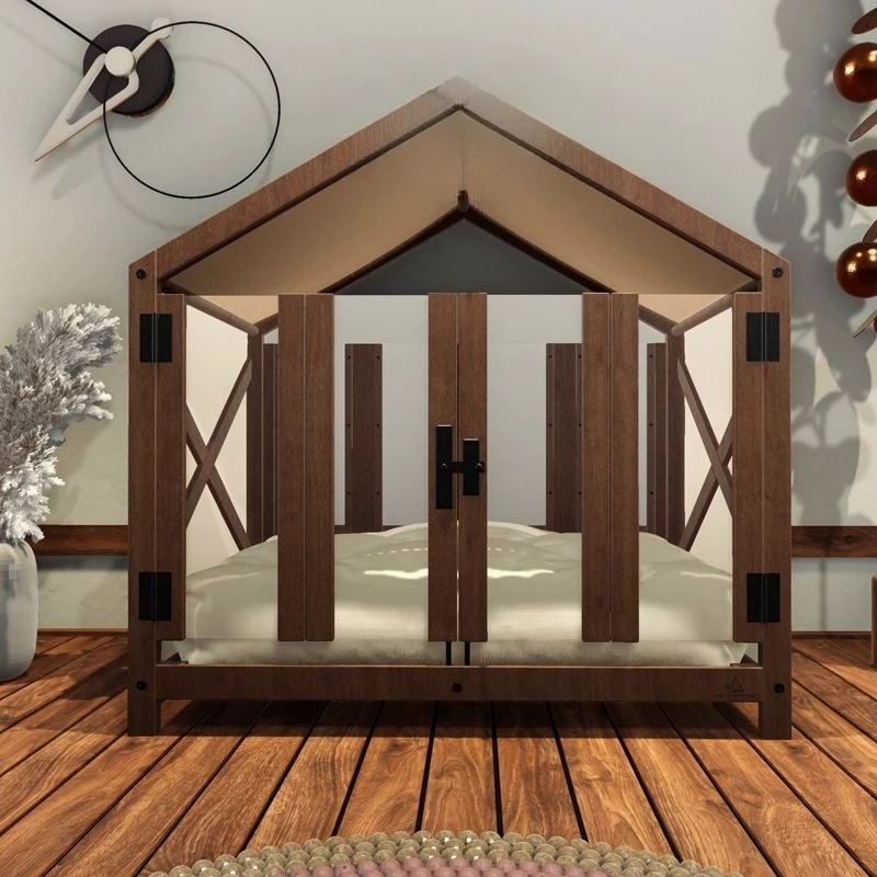 Solid wood dog cage pet luxury villa removable house than bear indoor  house summer   house