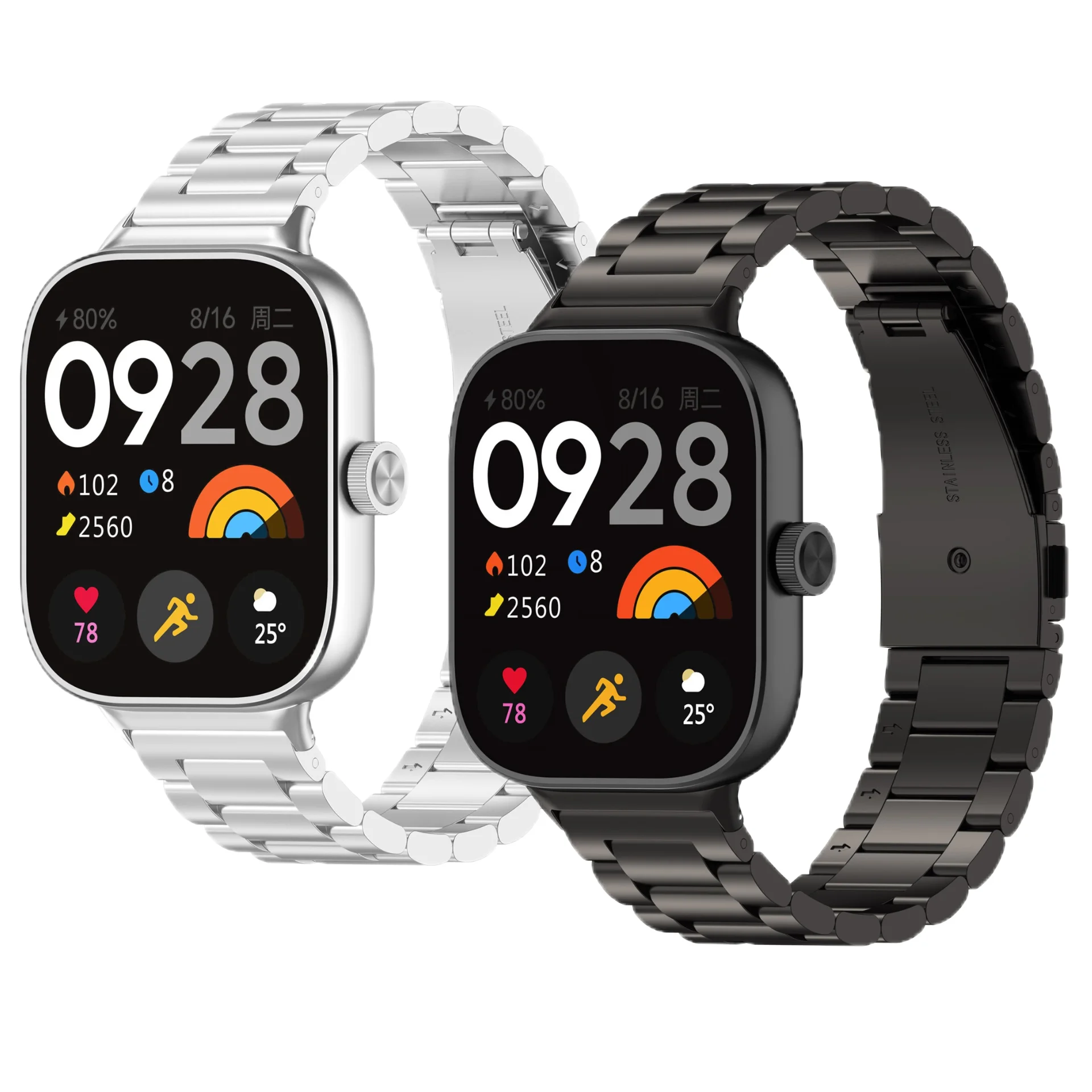 Stainless steel Strap For Redmi watch 5 4 strap Replaceable strap For Xiaomi smart band 9 8 pro strap accessories