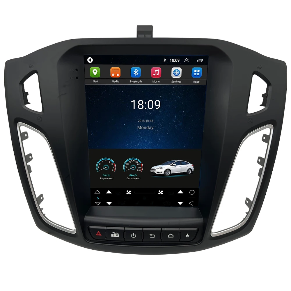 Reproductor Multimedia Inalámbrico para coche, dispositivo de 9,7 pulgadas con carplay, navegación GPS, estéreo, Android, estilo Tesla, para Ford Focus 2012-2016