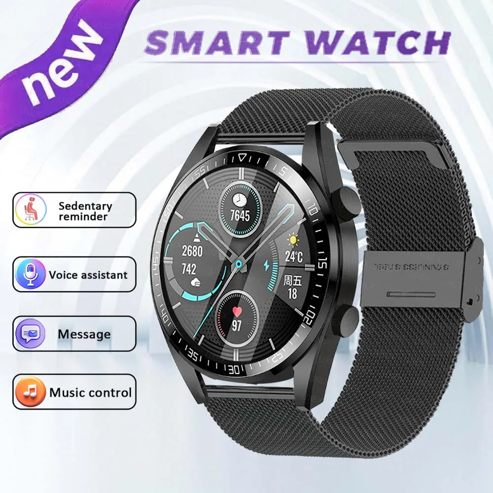 Smartwatch Biznesowy Męski Połączenia Bluetooth Ekran 1.52 Cala HD Monitorowanie Zdrowia Śledzenie Ruchu Prezent Świąteczny Zegarki Damskie