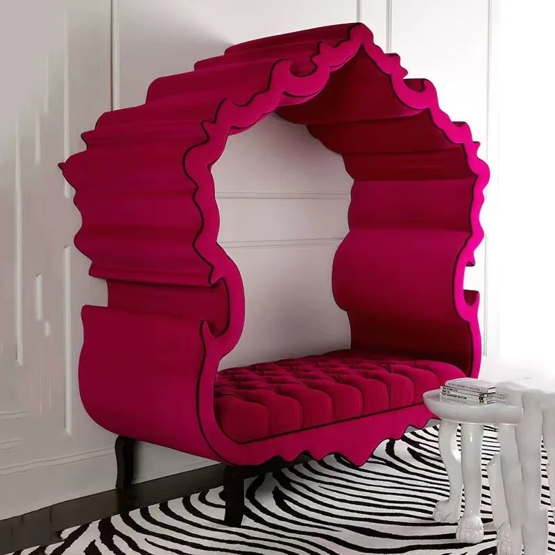 Creative pull-up flannel double sofa special-shaped princess sofa hotel studio modeling