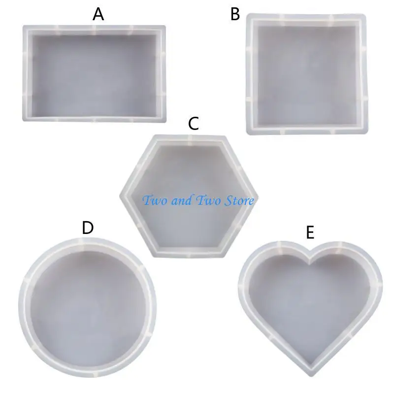 HX6F Bookend Molds for Resin 3D Rectangle Square Hexagon Round Heart Molds