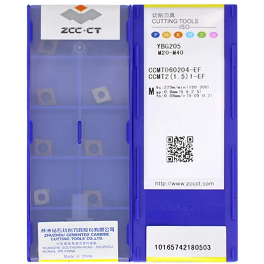 ZCC.CT CCMT060202-EF YBG202/CCMT060204-EF YBG202/CCMT060202-EF YBG205/CCMT060204-EF YBG205 CNC كربيد 10 قطعة/صندوق