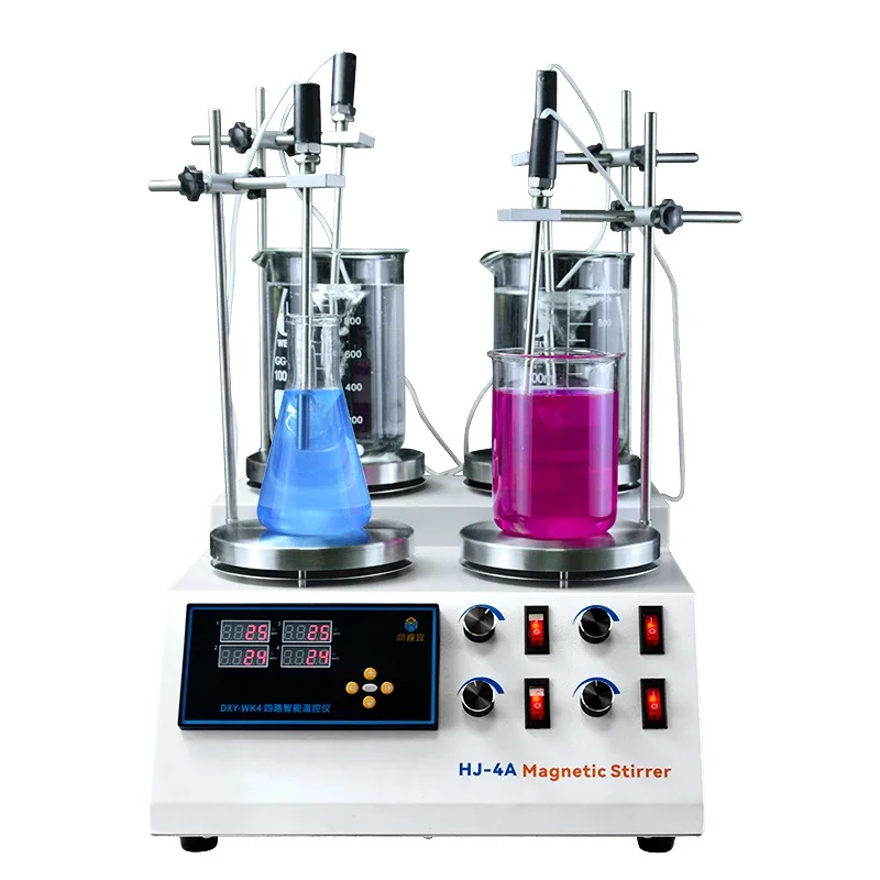 Four positions asynchronous heating magnetic stirrer