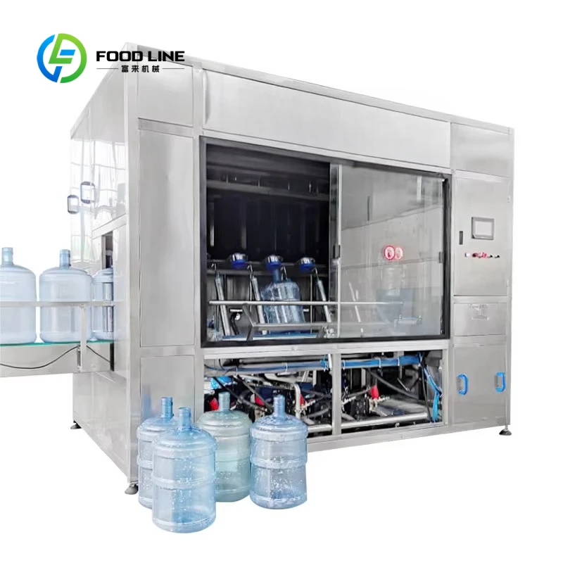 Customized Fully Automatic 5Gallon Water Barrel Washing Machine Industrial High Pressure Inner Outer Rinsing Equipment