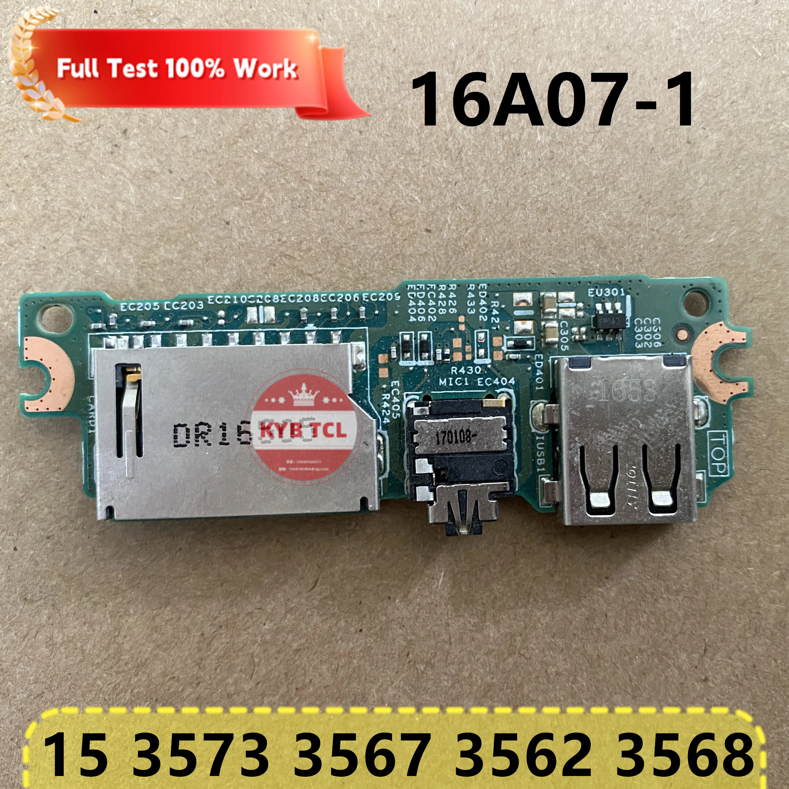 Genuine Laptop IO USB Audio Card Reader Board Or Cable For Dell Inspiron 15 3573 3567 Vostro 15 3562 3568 16A07-1 0WVYY9 WVYY9