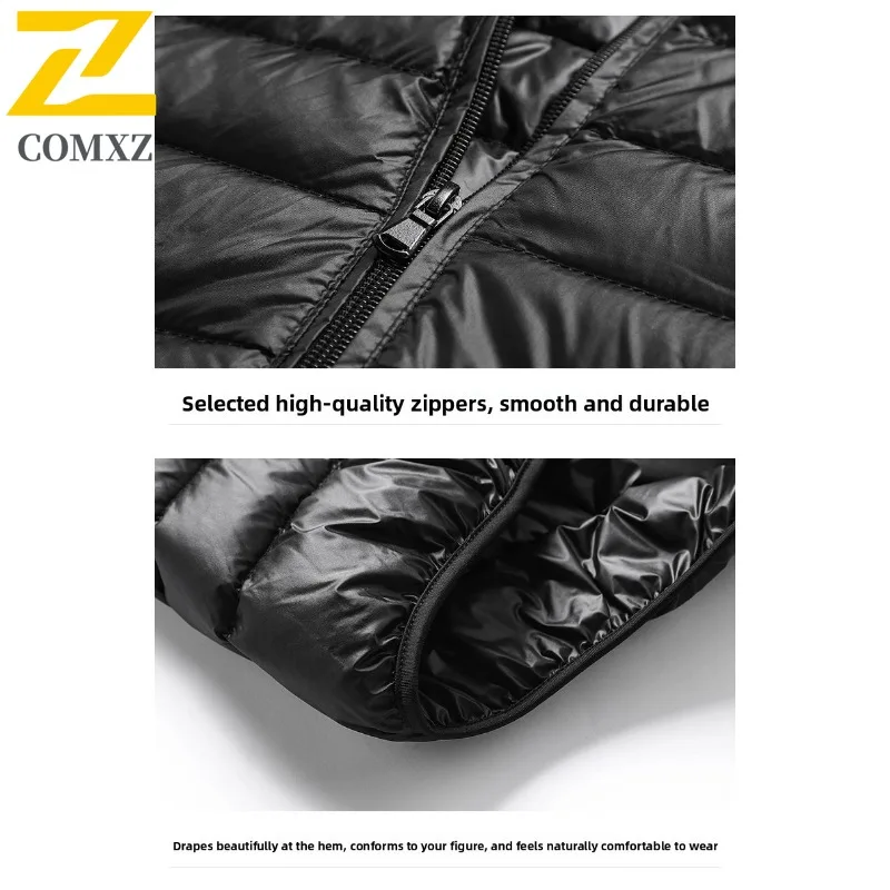 COMXZ Middle Aged Men Lightweight Down Jacket Elder Dad Clothing 90% White Duck Down Coat Winter Wear outdoor sports windbreaker