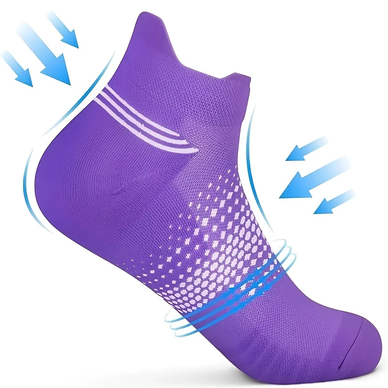 6/12 Paar Knöchel-Sportsocken für Damen, lässige, atmungsaktive Laufsocken mit rutschfestem Absatz, gepolsterte Sportsocken für alle Jahreszeiten – Detail 4