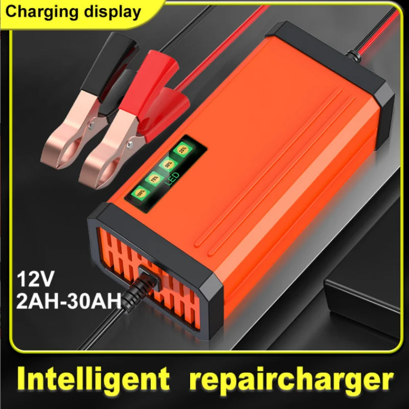 12V 2A Car Battery Charger 110-240 Power Puls Repair Charger Wet Dry Lead Acid Battery LED Display Moto Truck Battery Charger