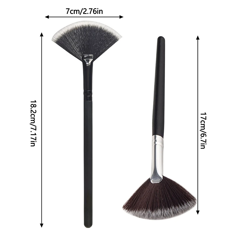 Professional Fan Brush Face Foundation Blush Concealer Brush Synthetic Fibre Fan Brush Makeup Tools