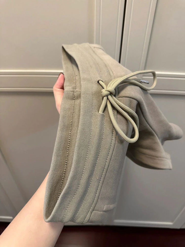 Amerykańskie spodnie retro sportowe damskie letnie cienkie z wysokim stanem luźne wyszczuplające spodnie w kształcie litery A z szerokimi nogawkami do pracy eleganckie z wysokim stanem