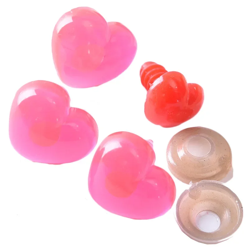 Heart Shape Plastic Nose Noses Cartoon Animal Nose Crafts for DIY Dolls Fox Buttons Safety Noses Accessories with Plug Washers 5