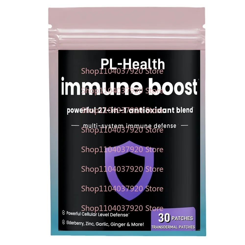 

30 Patches Immune Support Transdermal Patches Immune Defense With Vitamin C, Elderberry, Zinc,Lion's Mane,Reishi Probiotics