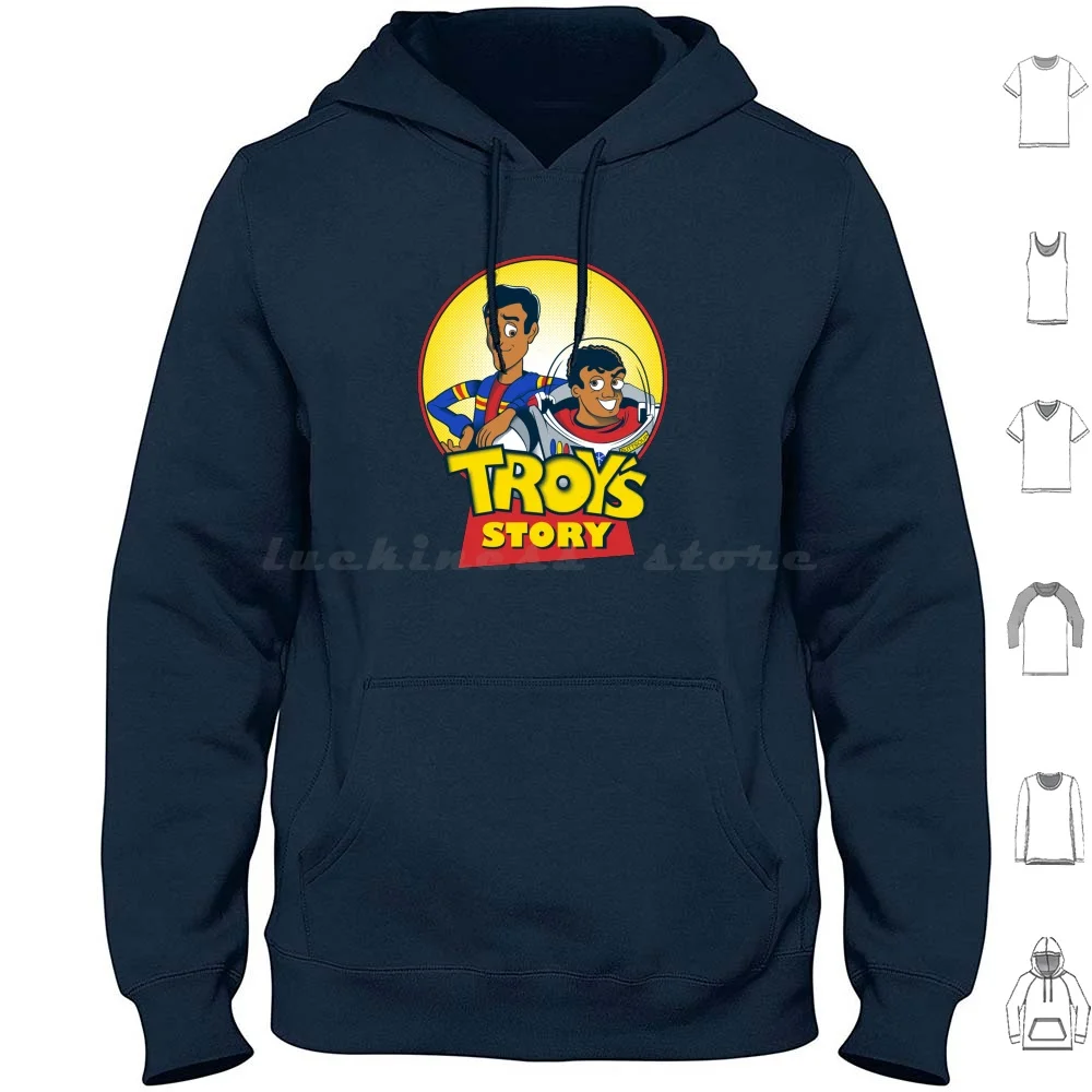 Troy'S Story Hoodies Long Sleeve Sommunity Troy And Abed Abed Nbc Pixar Greendale