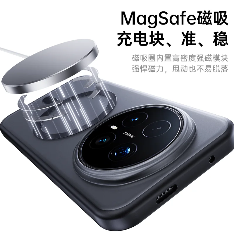 Matte Clear Plastic For Huawei Magic 8 Pro Case Protection 360 Roation Magnetic Ring Holder Mobile Phone Case Cover