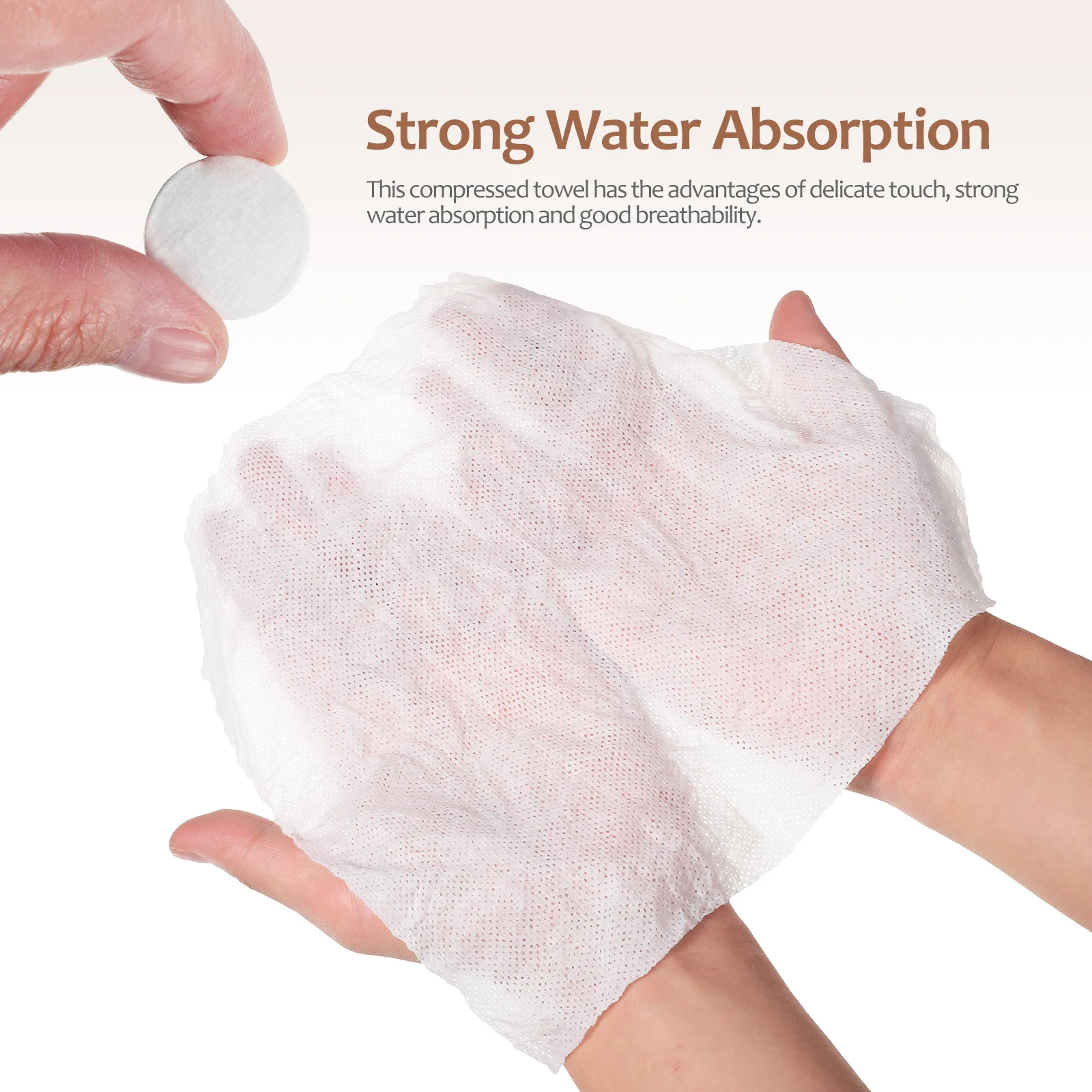 

100pcs Compressed Towel Tablets Mini Disposable Travel Towels Strong Absorption Delicate Face Hand Wipes Makeup Remover Outdoor