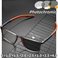 Ultralight TR90 Photochromic Reading Glasses Unisex Men Presbyopia Eyewear Vintage Outdoor Sports Sunglasses with Degrees 0~+4.0