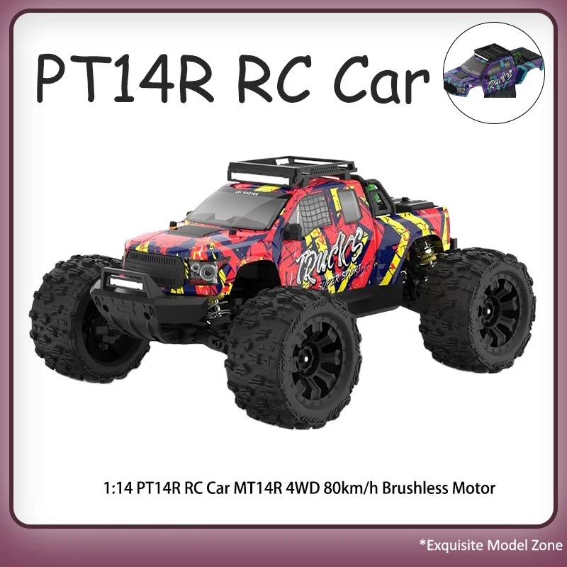 JIUSI 1:14 PT14R RC Car MT14R 4WD 80km/h Brushless Motor 2.4GHz Remote Control Racing Car High Speed Off-road Custom RC Toy Gift