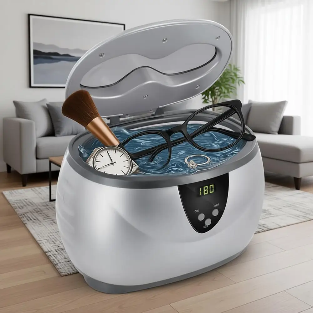 

20oz Stainless Steel Ultrasonic Cleaner with Digital Timer, 5 Probes for Jewelry, Eyewear, Dental Appliances and More