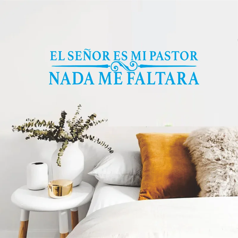 Spanish Christian Quotes Vinyl DIY Wall Stickers Pastor Mural Decals Removable Artistic Home Decoration Wall Decal # 418