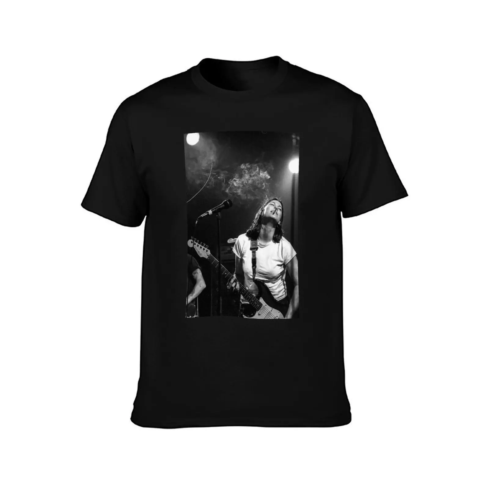 Kim Deal playing Guitar T-Shirt Work Wear Short Sleeve T-Shirt