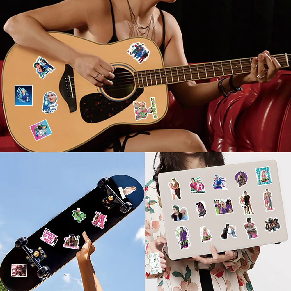 54 pièces amour film Zombies 3 autocollants drôle dessin animé décalcomanies bricolage bouteille d'eau coque de téléphone cahier Graffiti autocollant décoration