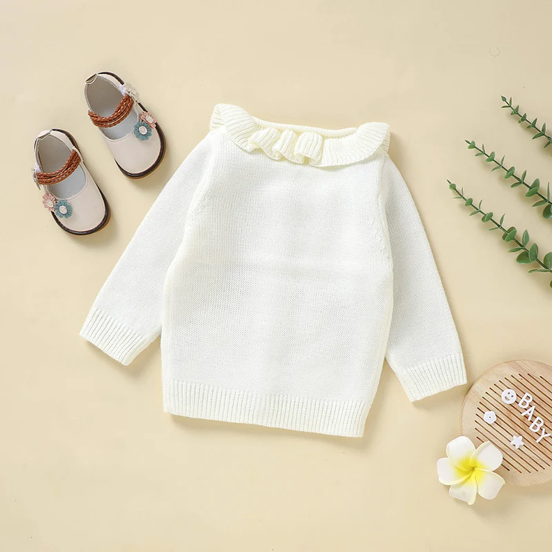 Baby Sweater Fashion Embroidery Newborn Girl Cardigan Knitted Ruffle Infant Children Clothin Long Sleeve Autumn Tops Cute Animal