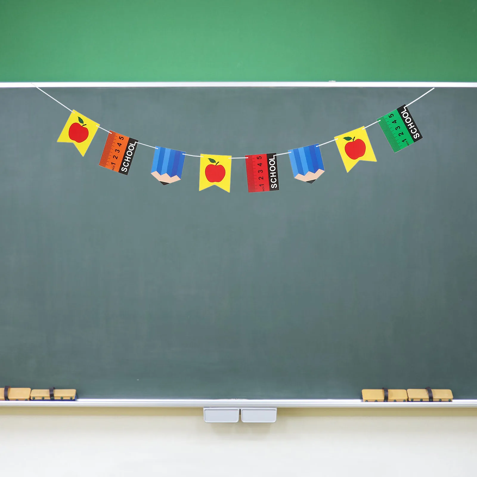 

Opening Season Hanging Flag Back-to-school Party Supplies Classroom Banner Pencil Paper