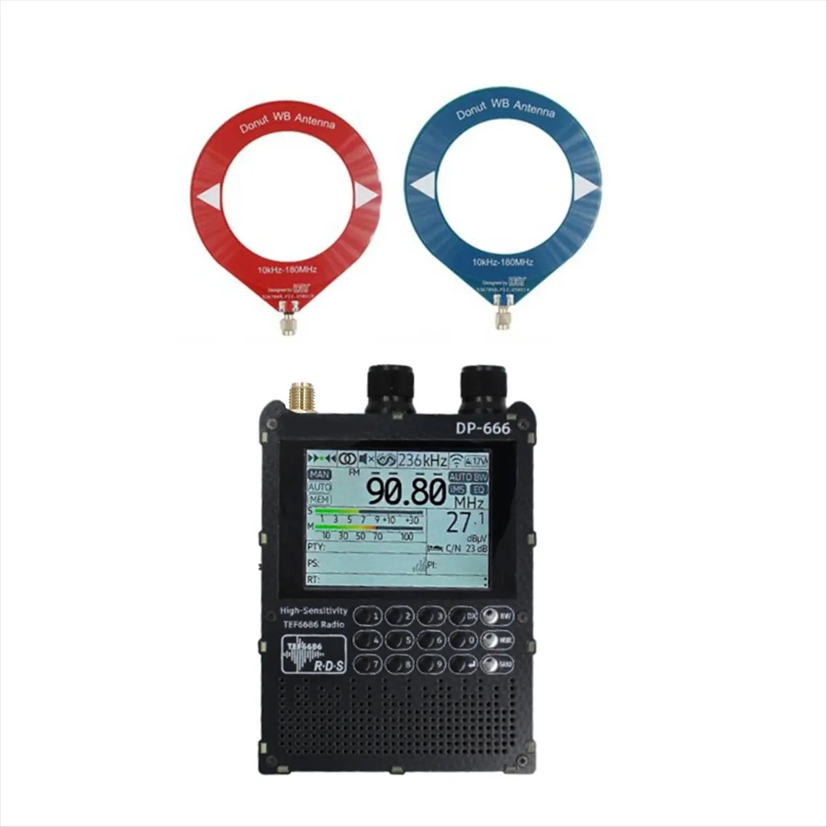 Hot Sale DP-666 TEF6686 Radio 2.8-Inch IPS Touch Screen High Sensitivity Receiver Full Band FM LW MW SW Radio with Antenna